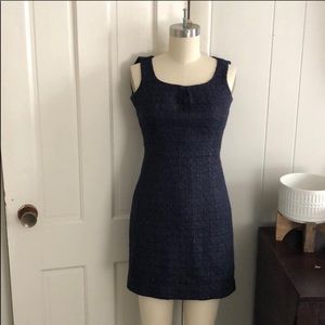 Tory Burch Navy tweed sleeveless dress sparkle